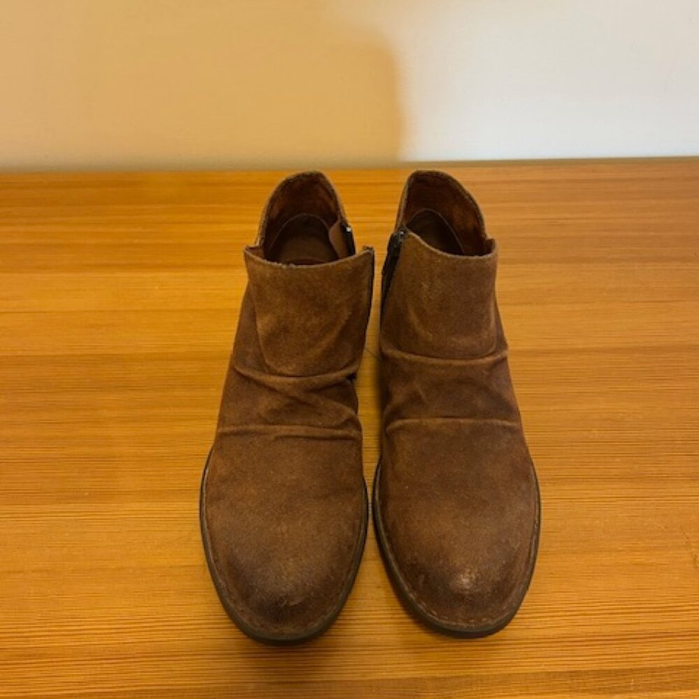 BORN Brown Leather Distressed Ankle Boots hardly worn